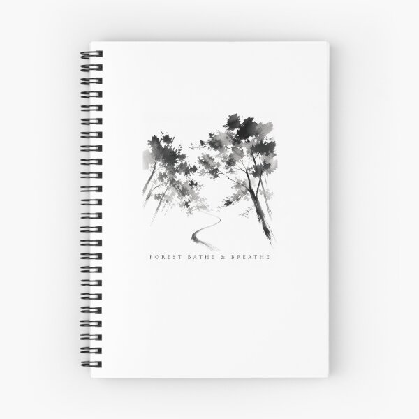 Item preview, Forest Bathe and Breathe Japanese Ink Wash Nature Art Print Sticker Woodland Gift designed and sold by sharifex.