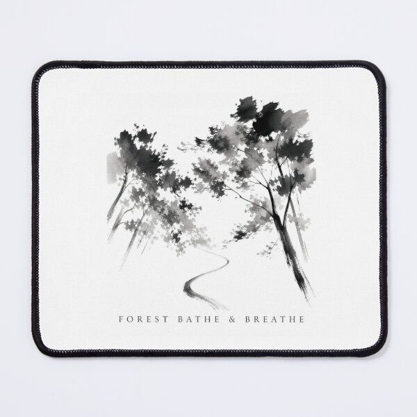 Item preview, Forest Bathe and Breathe Japanese Ink Wash Nature Art Print Sticker Woodland Gift designed and sold by sharifex.