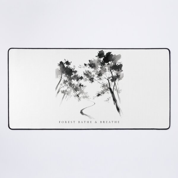 Item preview, Forest Bathe and Breathe Japanese Ink Wash Nature Art Print Sticker Woodland Gift designed and sold by sharifex.