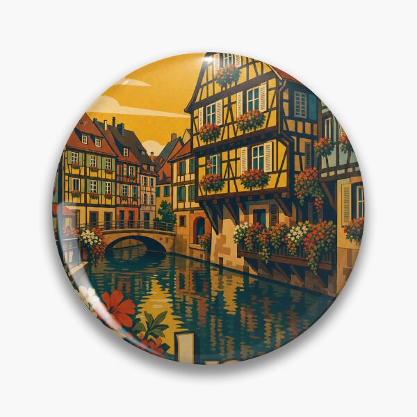 Item preview, Colmar France Travel Souvenir Retro Illustration designed and sold by VisualArtsOasis.