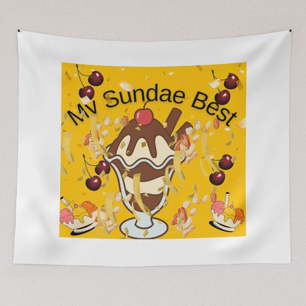 Item preview, Sundae design with a yellow background designed and sold by Extremeallie.