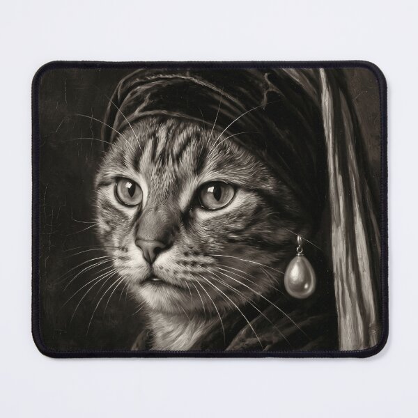 Item preview, Girl with a Pearl Earring Cat designed and sold by wordplay101.