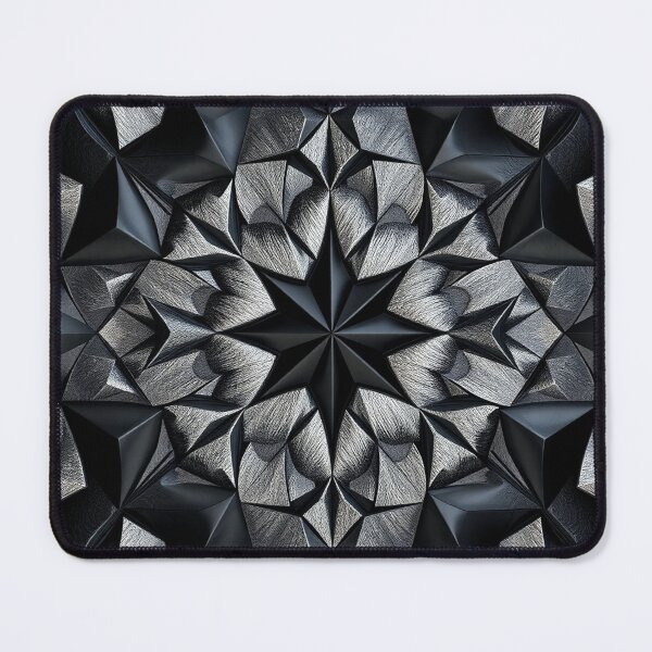 Item preview, Sharp Silver Black Star Mandala Art Print designed and sold by IntelliMindDesigns.