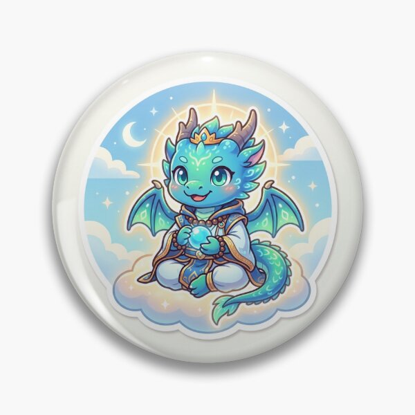 Item preview, Kawaii Chibi Azure Dragon Monk Cute Anime Sticker designed and sold by uegi.