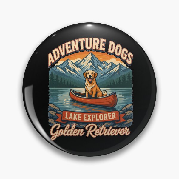 Item preview, Adventure Dogs – Lake Explorer | Golden Retriever Vintage Canoe Camping designed and sold by No Excuses Supply.