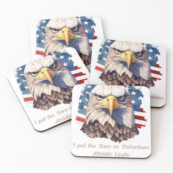 Item preview, Eagle against the background of the American flag designed and sold by HappyDoodle11.