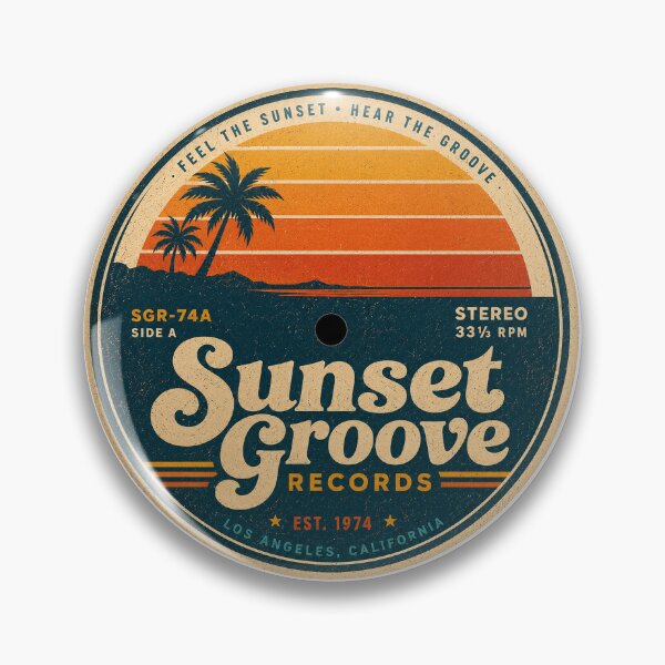 Item preview, Sunset Groove Records - Vintage Record Label Logo designed and sold by JustResultsCo.