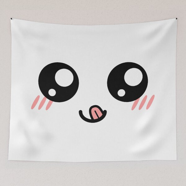 Item preview, Cute kawaii tongue out smiling blushing face designed and sold by BlushyPrint.