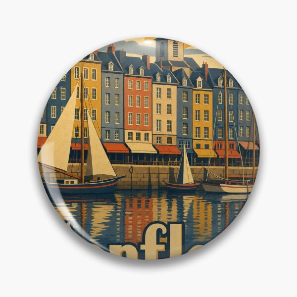 Item preview, Honfleur France Travel Souvenir Retro Illustration designed and sold by VisualArtsOasis.