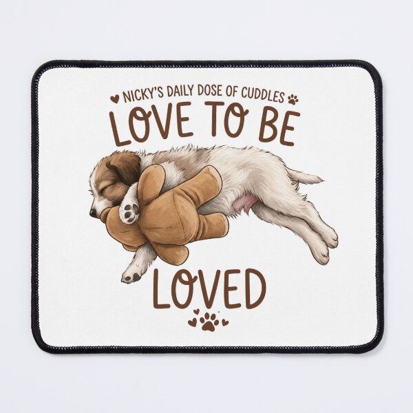 Item preview, Cute Nicky Dog Holding Teddy Bear Love to be Loved Sticker designed and sold by Andreza NativeHue Oficial.