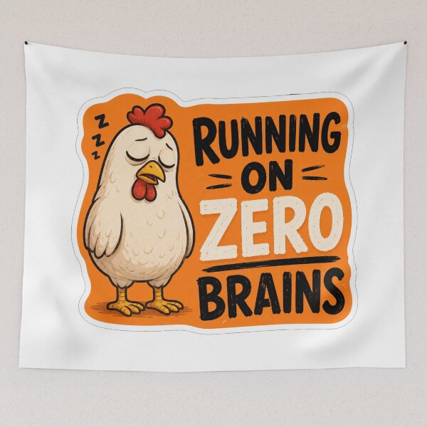 Item preview, Running on Zero Brains Funny Sleepy Chicken designed and sold by Owcomm.