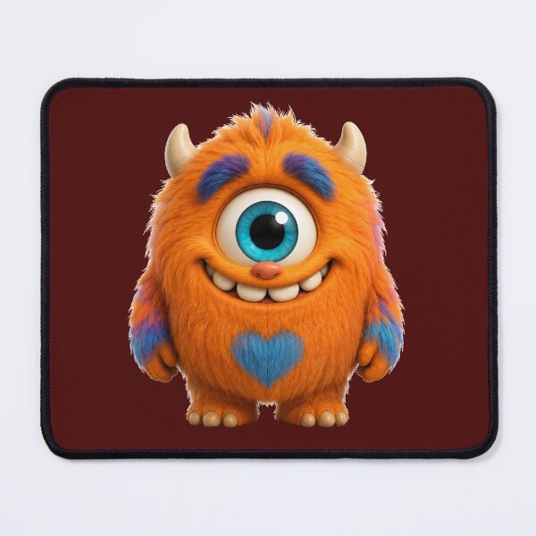Item preview, Momo the Friendly One-Eyed Monster with Blue Heart designed and sold by puzzell.