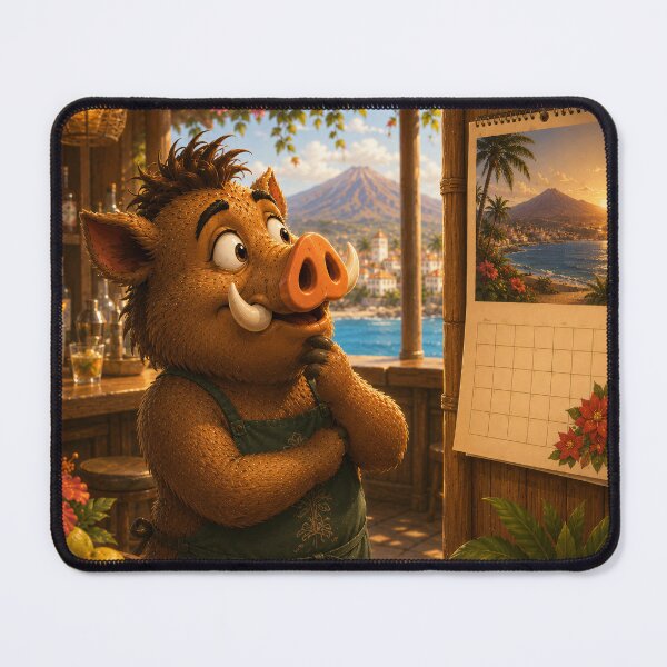 Item preview, Waiting for January — Hopeful Boar Counting the Days designed and sold by CanaryVibesArt.