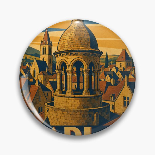 Item preview, Sarlat France Travel Souvenir Retro Illustration designed and sold by VisualArtsOasis.