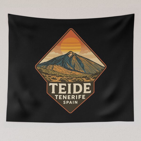 Item preview, Mount Teide Volcano Tenerife Retro Vintage Travel designed and sold by TomFrontierArt.