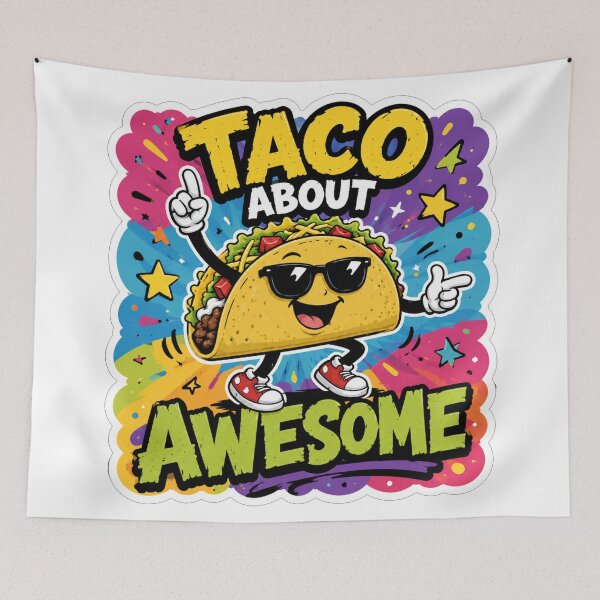 Item preview, Taco About Awesome Funny Mexican Food Pun designed and sold by Owcomm.