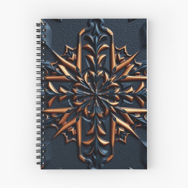 Item preview, Dark Orange Gold Floral Star Mandala Print designed and sold by IntelliMindDesigns.
