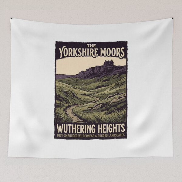 Item preview, The Yorkshire Moors Wuthering Heights Vintage Travel Poster Style designed and sold by Fenay Designs.