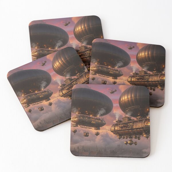 Item preview, "Steampunk Airships at Sunset-Skywars Empire" designed and sold by SkyKing Ron.