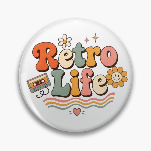 Item preview, Retro Life Cute Groovy Vintage Typography Aesthetic | 70s Retro Floral T-Shirt Sticker Design designed and sold by Sanika arts .