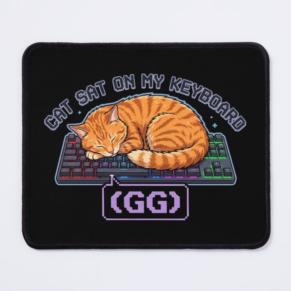 Item preview, Cat Sat On My Keyboard (GG) - Funny RGB Gamer Cat designed and sold by LevelUpLad.