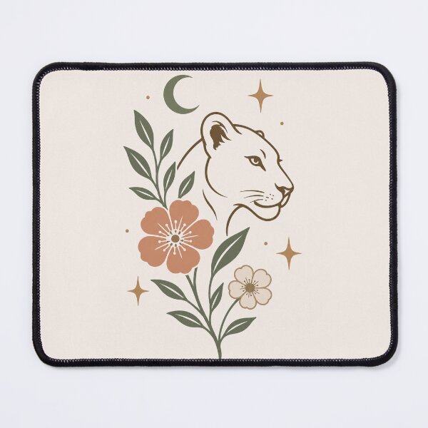 Item preview, Lioness Botanical Line Art Feminine Print Design designed and sold by Pink-Blossoms.