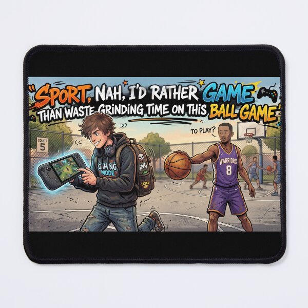 Item preview, Funny Gamer vs Sports Quote Art: I'd Rather Game designed and sold by LevelUpLad.