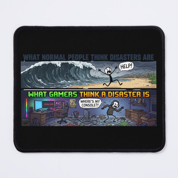 Item preview, Gamer Disaster Meme: Real Life vs. Gaming Struggles designed and sold by LevelUpLad.
