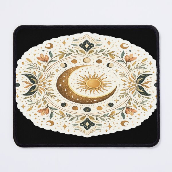 Item preview, Boho Celestial Moon Sun Mandala Wall Art Design designed and sold by Sparsh shende.