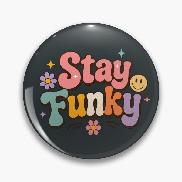 Item preview, Stay Funky Retro Typography Cute Groovy 70s Aesthetic Smiley Flower Vintage Graphic T-Shirt Sticker designed and sold by Sanika arts .
