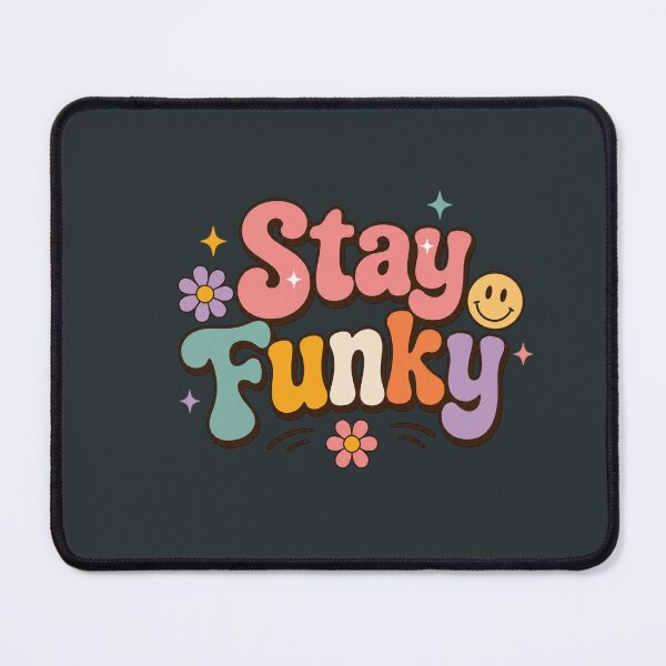 Item preview, Stay Funky Retro Typography Cute Groovy 70s Aesthetic Smiley Flower Vintage Graphic T-Shirt Sticker designed and sold by Sanika arts .