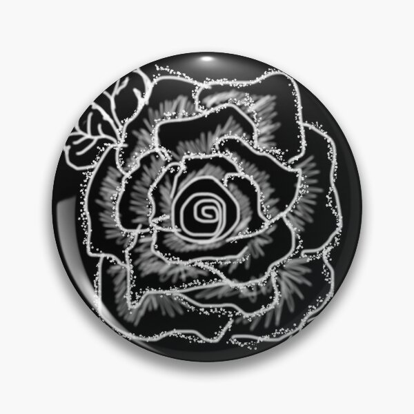 Item preview, Elegant Hand-Drawn White Rose Sketch on Black Background designed and sold by FineLineVibes.