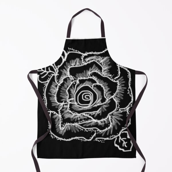 Item preview, Elegant Hand-Drawn White Rose Sketch on Black Background designed and sold by FineLineVibes.