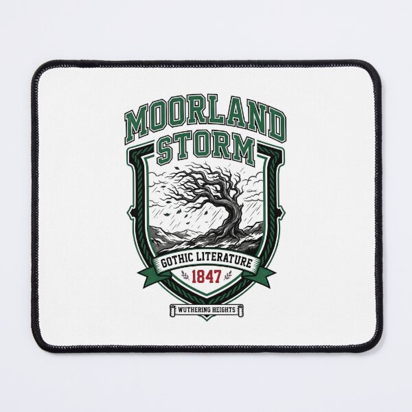 Item preview, Wuthering Heights Moorland Storm Gothic Literature 1847 College Badge designed and sold by Fenay Designs.