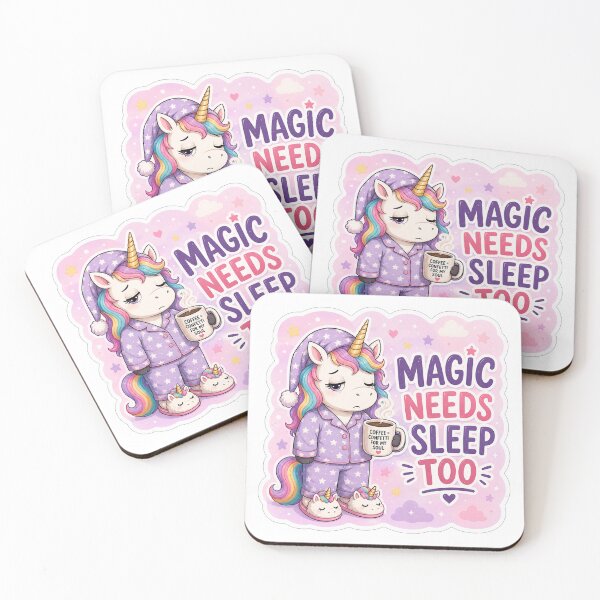 Item preview, Sleepy Unicorn Magic Needs Coffee designed and sold by Owcomm.