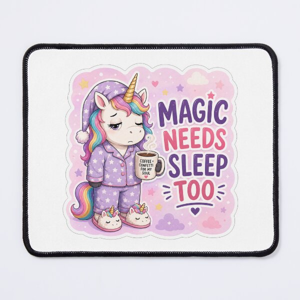 Item preview, Sleepy Unicorn Magic Needs Coffee designed and sold by Owcomm.