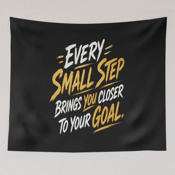 Item preview, Every Small Step Brings You Closer to Your Goal | Motivational Typography with Footprints | Inspirational Journey Design designed and sold by v6ziix.