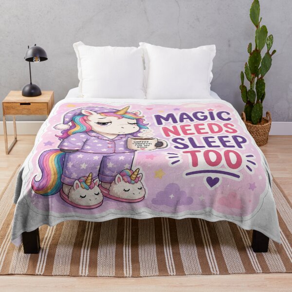 Item preview, Sleepy Unicorn Magic Needs Coffee designed and sold by Owcomm.