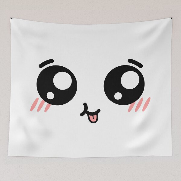 Item preview, Adorable kawaii smiling tongue out blushing face designed and sold by BlushyPrint.
