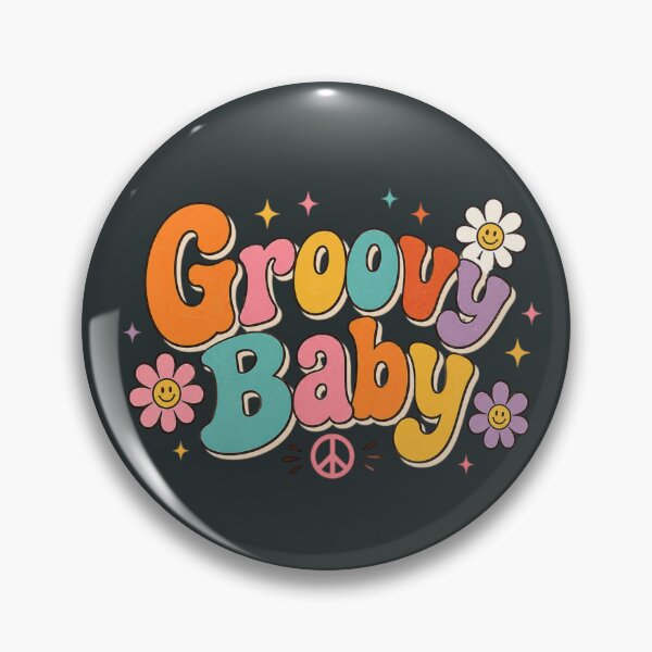 Item preview, Groovy Baby Retro 70s Cute Hippie Typography | Vintage Flower Aesthetic T-Shirt Sticker designed and sold by Sanika arts .