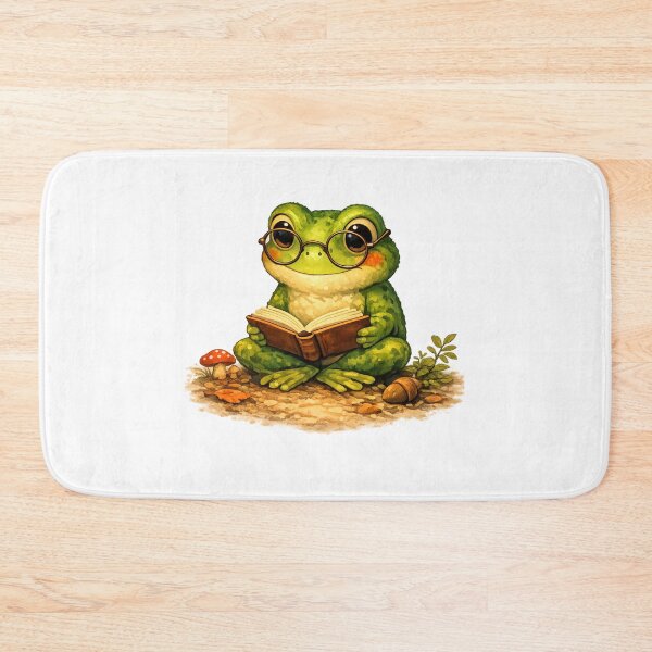 Item preview, Cute Bookworm Frog Reading a Book | Cozy Cottagecore Animal Illustration designed and sold by AMIR PRO .