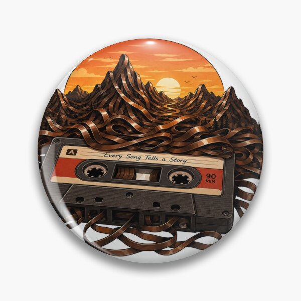 Item preview, Retro Mountain Cassette Landscape designed and sold by InkPixell.