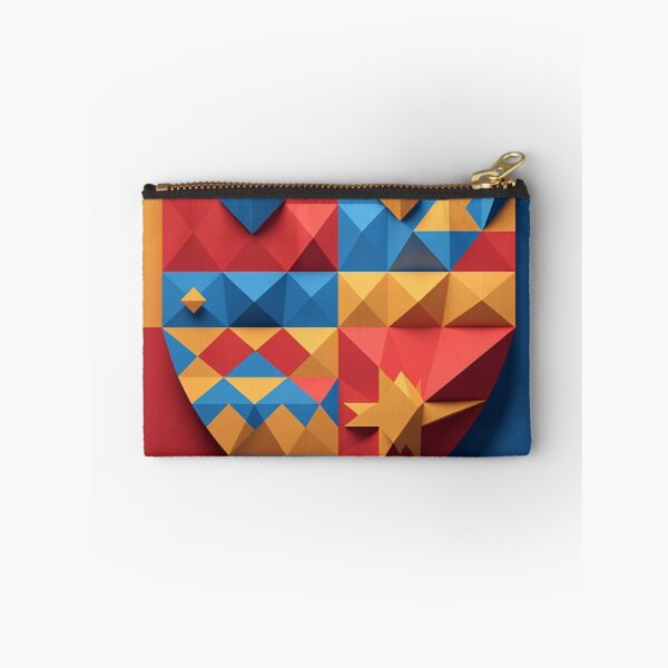 Item preview, Colorful Geometric Heraldic Shield Art Print designed and sold by IntelliMindDesigns.