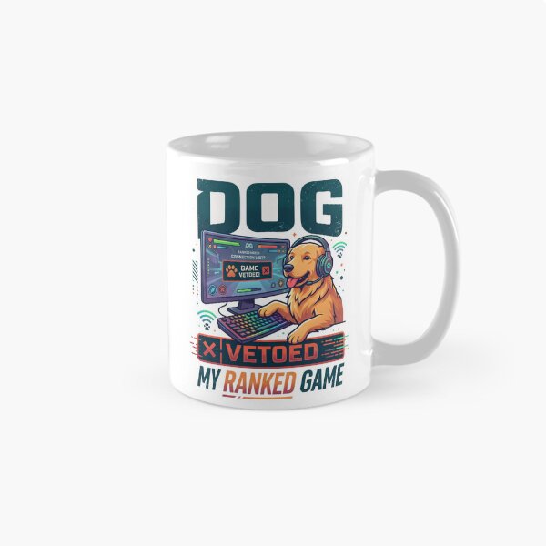 Item preview, Funny Gamer Dog Vetoed My Ranked Game - PC & Console Gaming Humor designed and sold by LevelUpLad.