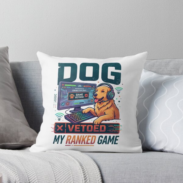 Item preview, Funny Gamer Dog Vetoed My Ranked Game - PC & Console Gaming Humor designed and sold by LevelUpLad.