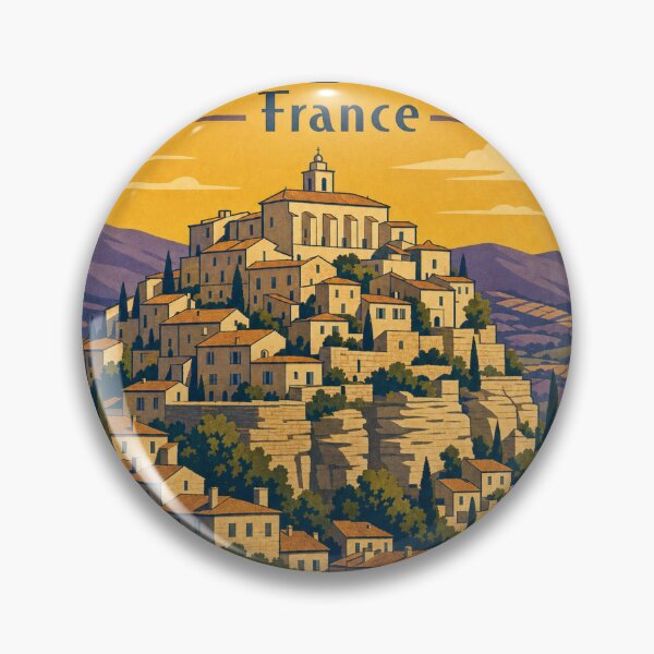 Item preview, Gordes France Travel Souvenir Retro Illustration designed and sold by VisualArtsOasis.