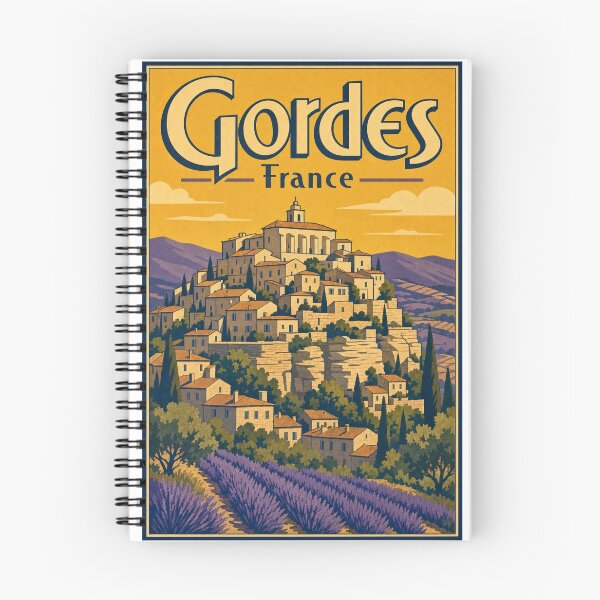 Item preview, Gordes France Travel Souvenir Retro Illustration designed and sold by VisualArtsOasis.