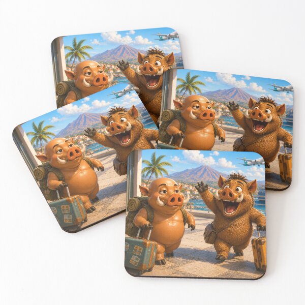Item preview, They Are Back! — Wild Boars Arriving in Tenerife  designed and sold by CanaryVibesArt.