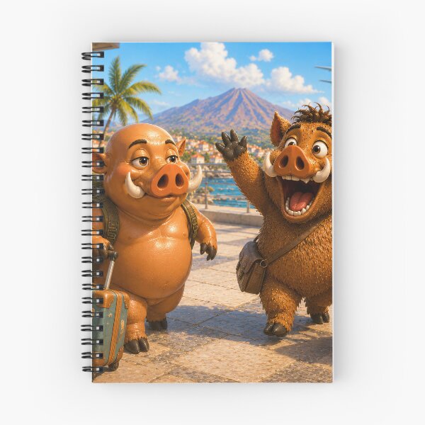 Item preview, They Are Back! — Wild Boars Arriving in Tenerife  designed and sold by CanaryVibesArt.