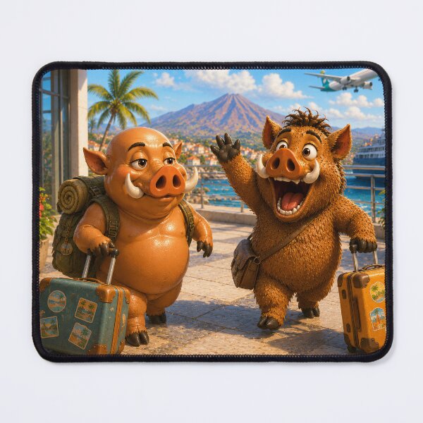 Item preview, They Are Back! — Wild Boars Arriving in Tenerife designed and sold by CanaryVibesArt.